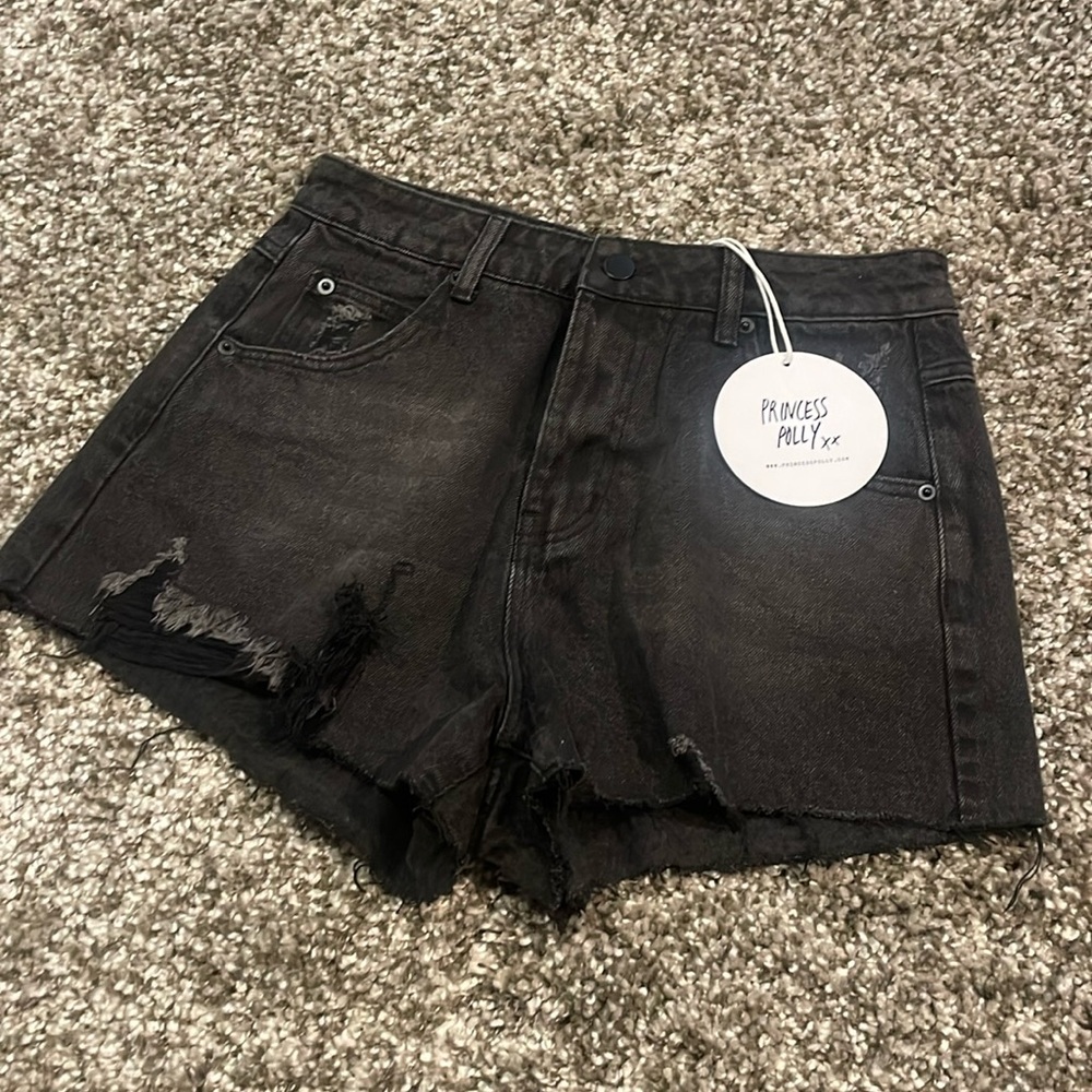 Never Worn Princess Polly Black Denim Shorts